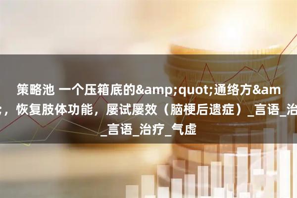 策略池 一个压箱底的&quot;通络方&quot;，恢复肢体功能，屡试屡效（脑梗后遗症）_言语_治疗_气虚